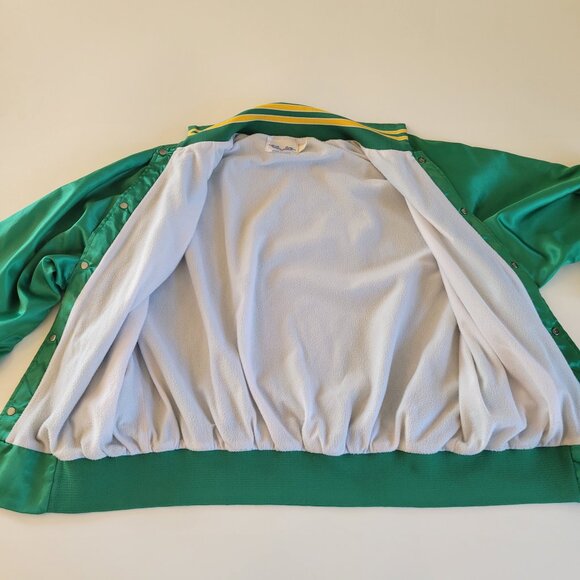 RARE Vtg 80s Sprite Green Nylon Bomber Jacket with Retired Logo Size Large - Picture 5 of 15